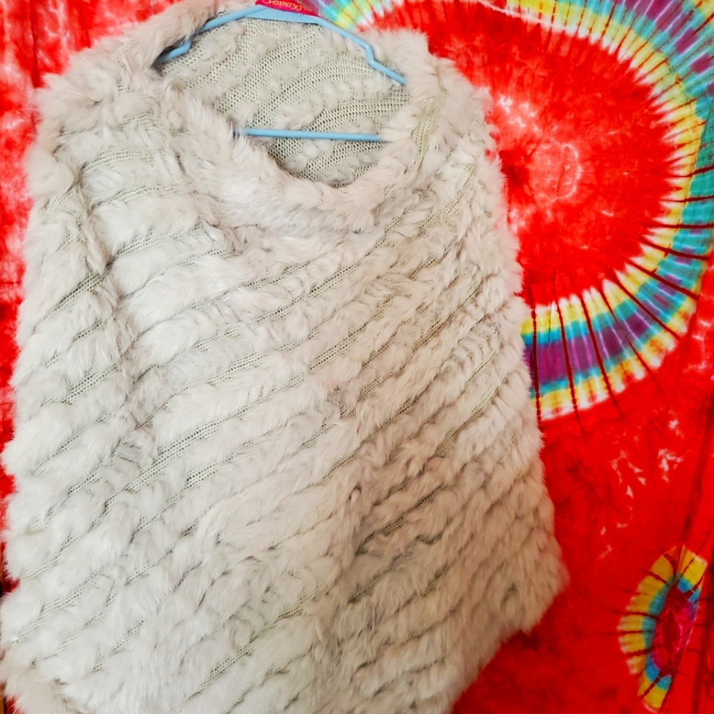 Beautiful rabbit fur poncho
